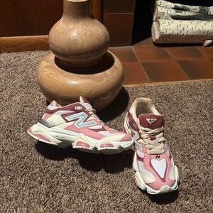 New Balance Pink and White Athletic Shoes